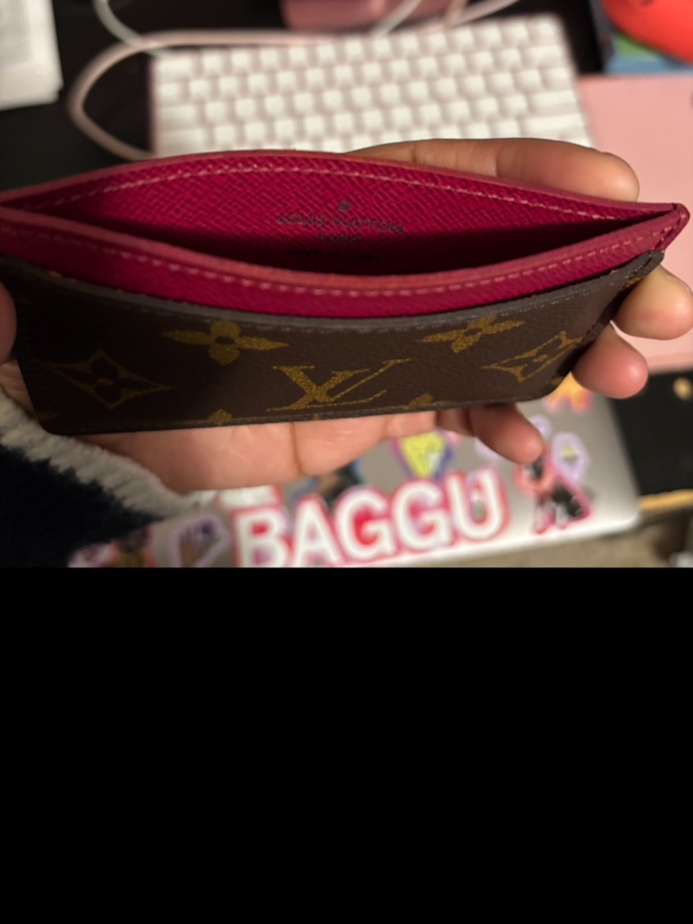 Louis Vuitton Fuchsia Pink and Brown Monogram Cardholder Wallet | LV Card Holder - Picture 6 of 10
